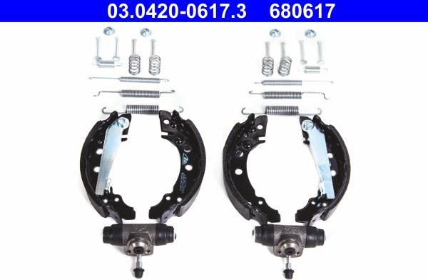 ATE 03.0420-0617.3 - Brake Shoe Set parts5.com