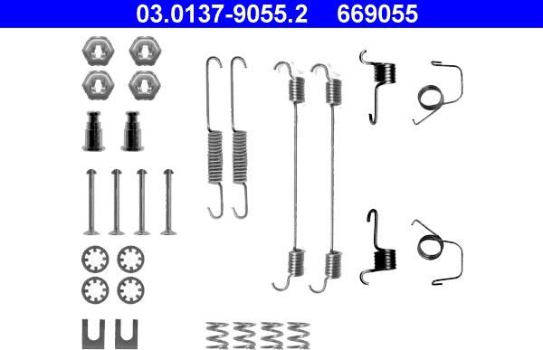 ATE 03.0137-9055.2 - Komplet pribora, kočne papuče parts5.com