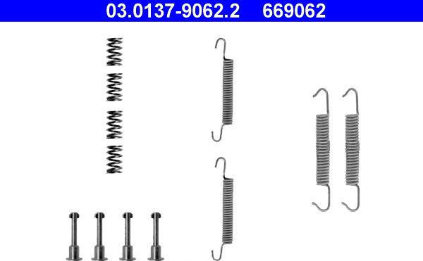 ATE 03.0137-9062.2 - Juego de accesorios, zapatas de freno de estacionamiento parts5.com