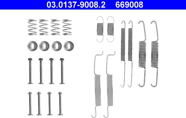 ATE 03.0137-9008.2 - Komplet pribora, kočne papuče parts5.com