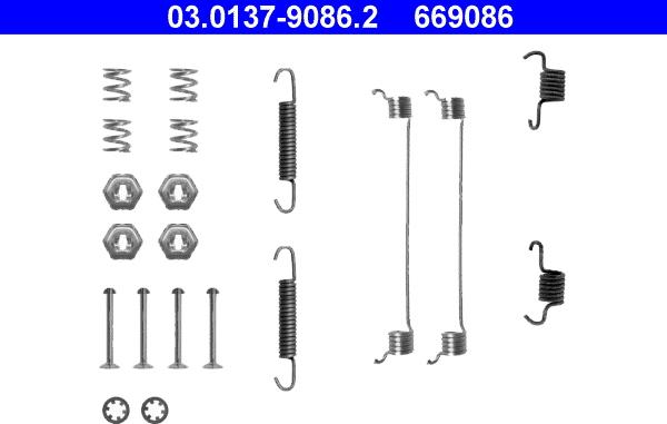 ATE 03.0137-9086.2 - Komplet pribora, kočne papuče parts5.com