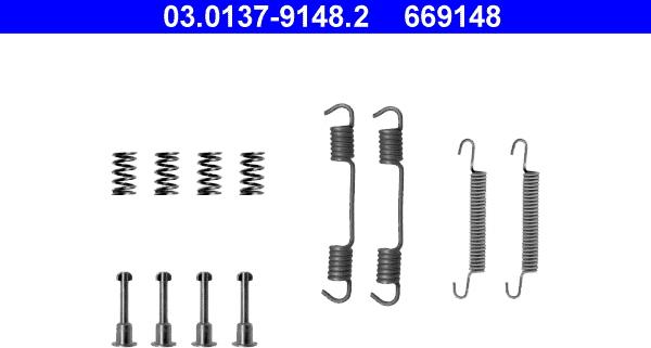 ATE 03.0137-9148.2 - Set accesorii, saboti frana parcare parts5.com