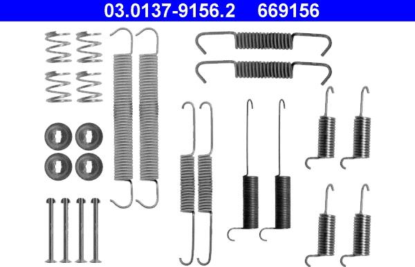 ATE 03.0137-9156.2 - Sada příslušenství, brzdové čelisti parts5.com