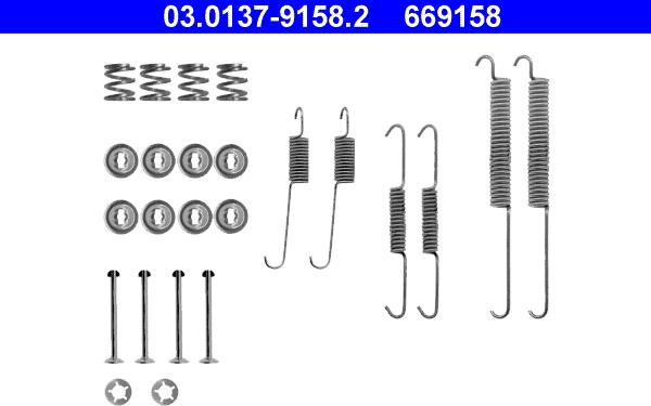 ATE 03.0137-9158.2 - Juego de accesorios, zapatas de freno parts5.com