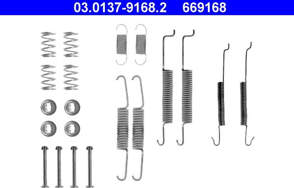 ATE 03.0137-9168.2 - Sada príslużenstva brzdovej čeľuste parts5.com