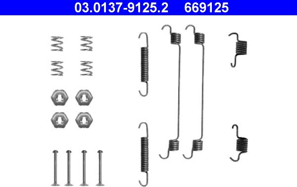 ATE 03.0137-9125.2 - Tartozékkészlet, fékpofa parts5.com