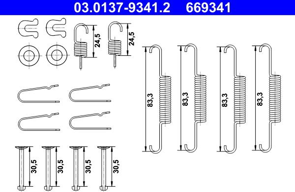 ATE 03.0137-9341.2 - Lisakomplekt, seisupiduriklotsid parts5.com