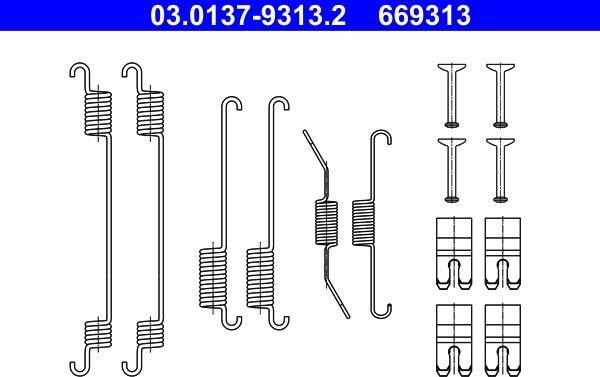 ATE 03.0137-9313.2 - Set accesorii, sabot de frana parts5.com