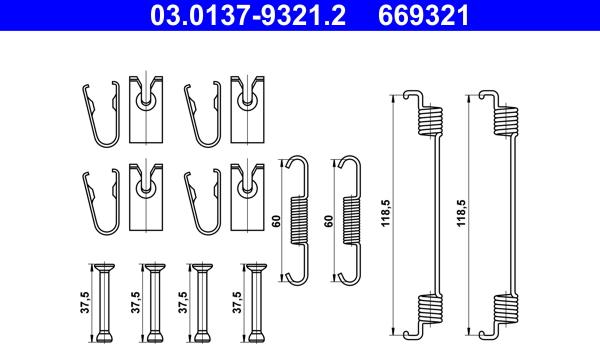 ATE 03.0137-9321.2 - Komplet pribora, kočne čeljusti parts5.com