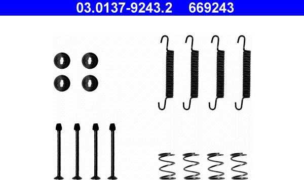 ATE 03.0137-9243.2 - Kompletni pribor, zavorne celjusti rocne zavore parts5.com