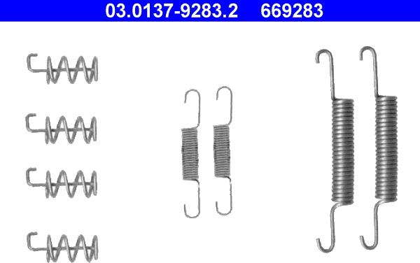 ATE 03.0137-9283.2 - Juego de accesorios, zapatas de freno de estacionamiento parts5.com