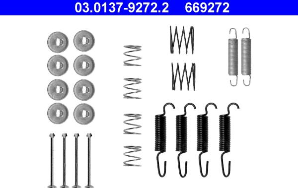 ATE 03.0137-9272.2 - Zestaw akcesoriów, szczęki hamulcowe hamulca postojowego parts5.com