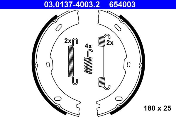 ATE 03.0137-4003.2 - Brake Shoe Set, parking brake parts5.com