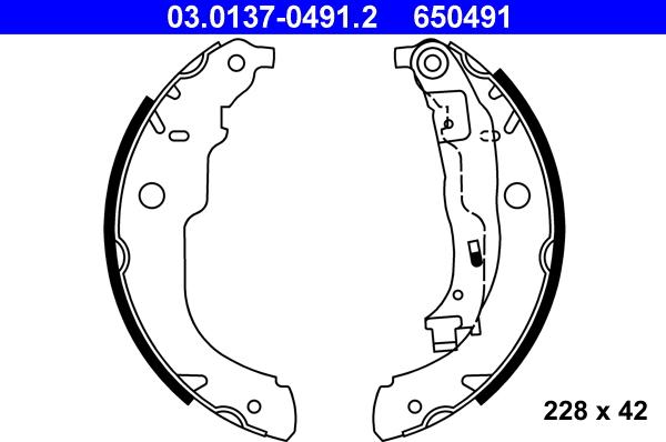 ATE 03.0137-0491.2 - Sada brzdových čeľustí parts5.com