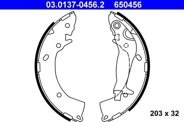 ATE 03.0137-0456.2 - Brake Shoe Set parts5.com