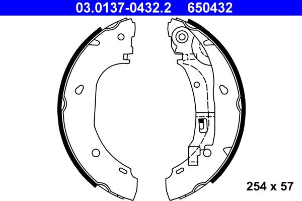 ATE 03.0137-0432.2 - Brake Shoe Set parts5.com