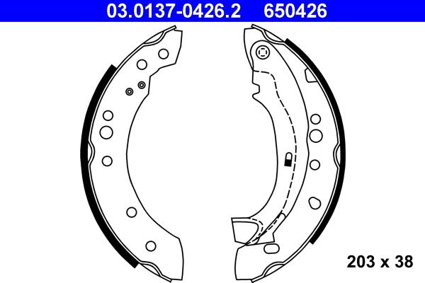 ATE 03.0137-0426.2 - Sada brzdových čeľustí parts5.com