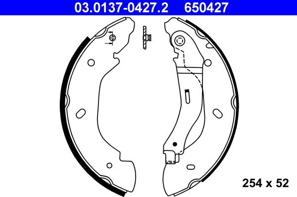 ATE 03.0137-0427.2 - Komplet kočionih papuča parts5.com