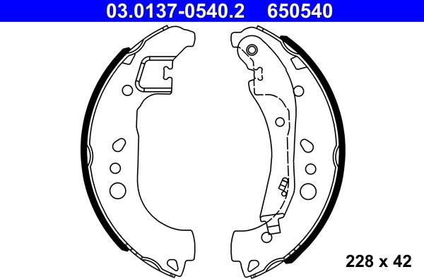 ATE 03.0137-0540.2 - Brake Shoe Set parts5.com