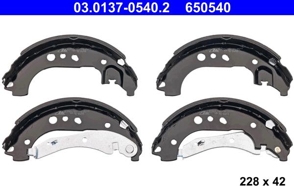 ATE 03.0137-0540.2 - Brake Shoe Set parts5.com