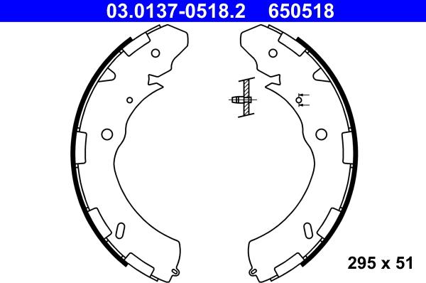 ATE 03.0137-0518.2 - Zestaw szczęk hamulcowych parts5.com