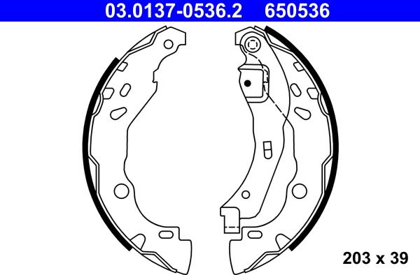 ATE 03.0137-0536.2 - Juego de zapatas de frenos parts5.com