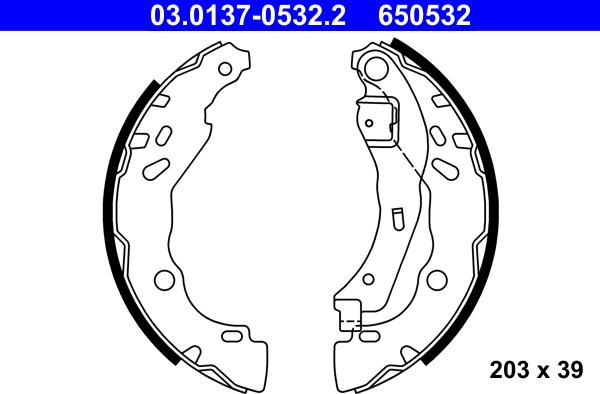 ATE 03.0137-0532.2 - Fren pabuç takımı parts5.com