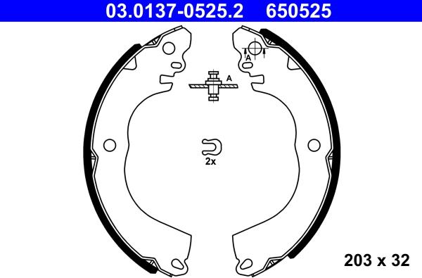 ATE 03.0137-0525.2 - Set saboti frana parts5.com