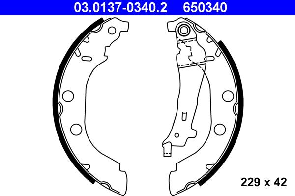 ATE 03.0137-0340.2 - Fren pabuç takımı parts5.com