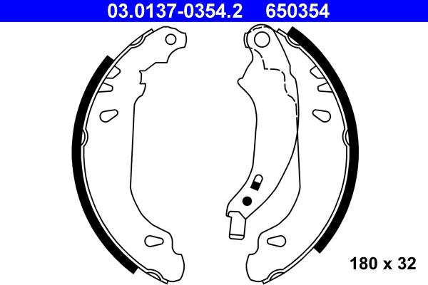 ATE 03.0137-0354.2 - Fékpofakészlet parts5.com