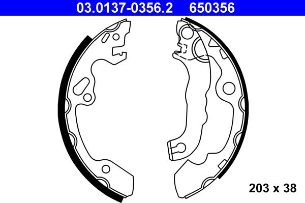 ATE 03.0137-0356.2 - Brake Shoe Set parts5.com