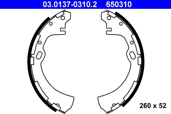 ATE 03.0137-0310.2 - Juego de zapatas de frenos parts5.com