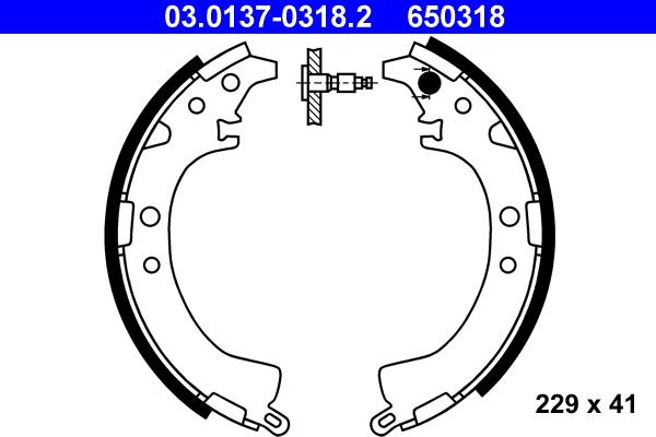 ATE 03.0137-0318.2 - Bremsbackensatz parts5.com