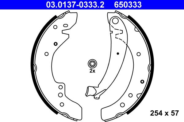 ATE 03.0137-0333.2 - Brake Shoe Set parts5.com