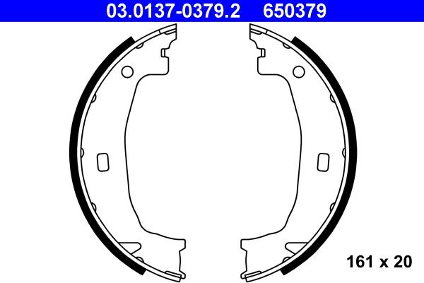 ATE 03.0137-0379.2 - Brake Shoe Set, parking brake parts5.com