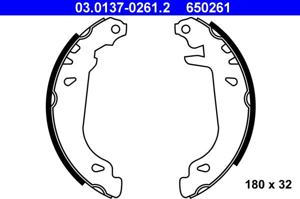 ATE 03.0137-0261.2 - Fékpofakészlet parts5.com