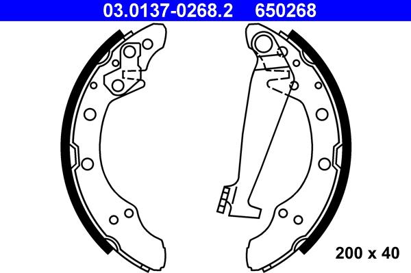 ATE 03.0137-0268.2 - Garnitura zavorne celjusti parts5.com