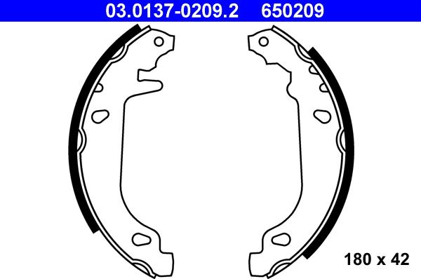 ATE 03.0137-0209.2 - Fékpofakészlet parts5.com