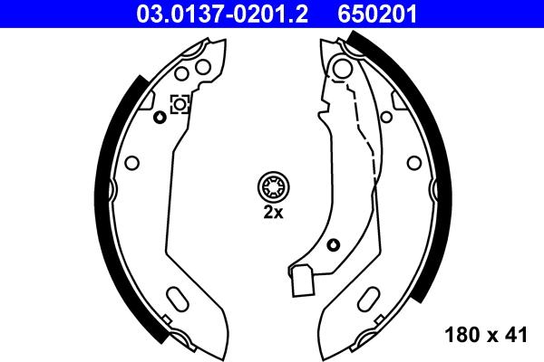 ATE 03.0137-0201.2 - Garnitura zavorne celjusti parts5.com