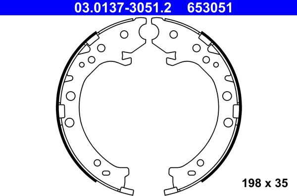 ATE 03.0137-3051.2 - Brake Shoe Set, parking brake parts5.com