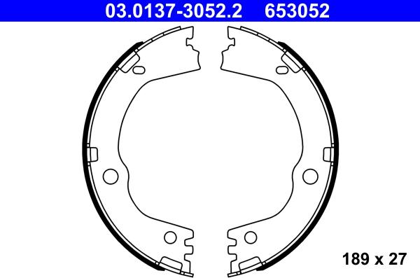 ATE 03.0137-3052.2 - Bremsbackensatz, Feststellbremse parts5.com