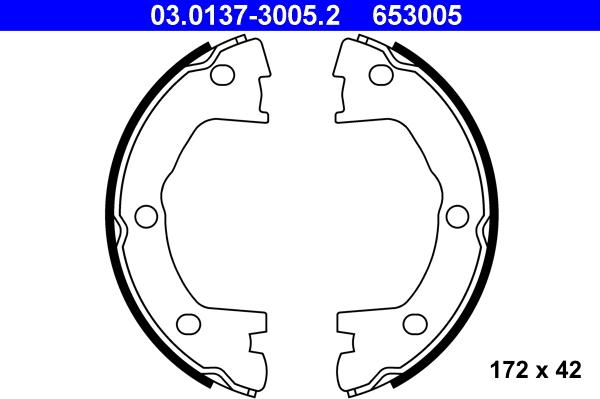 ATE 03.0137-3005.2 - Set saboti frana, frana de mana parts5.com