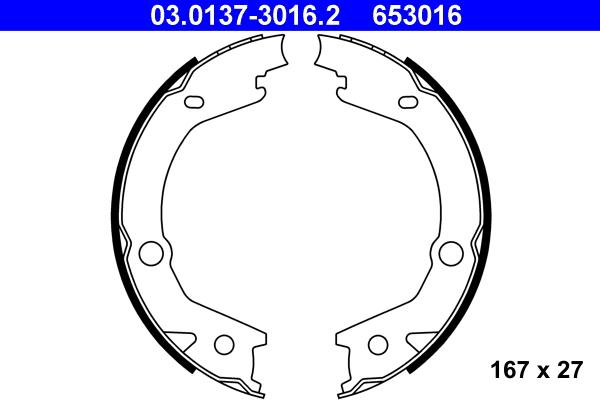 ATE 03.0137-3016.2 - Set saboti frana, frana de mana parts5.com