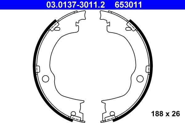 ATE 03.0137-3011.2 - Set saboti frana, frana de mana parts5.com