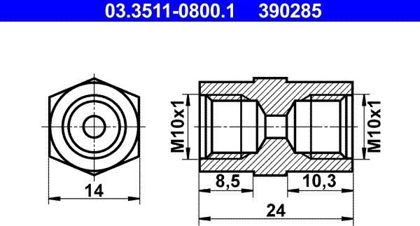 ATE 03.3511-0800.1 - Adapter, brake lines parts5.com