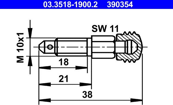 ATE 03.3518-1900.2 - Vijak za odzracevanje / odzracevalni ventil parts5.com