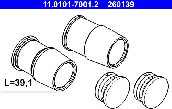 ATE 11.0101-7001.2 - Zestaw tulei prowadzących, zacisk hamulca parts5.com