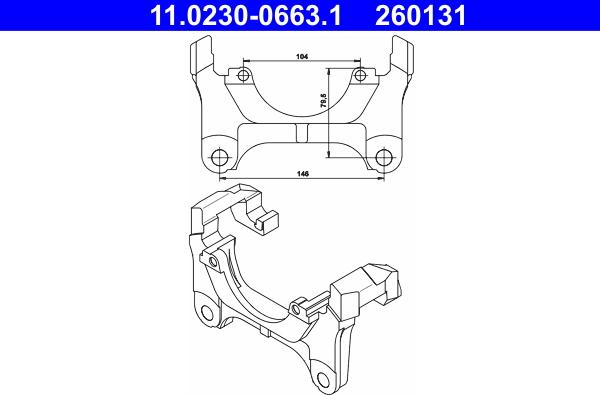 ATE 11.0230-0663.1 - Carrier, brake caliper parts5.com