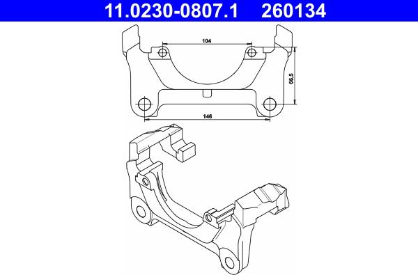 ATE 11.0230-0807.1 - Carrier, brake caliper parts5.com