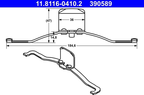 ATE 11.8116-0410.2 - Spring, brake caliper parts5.com